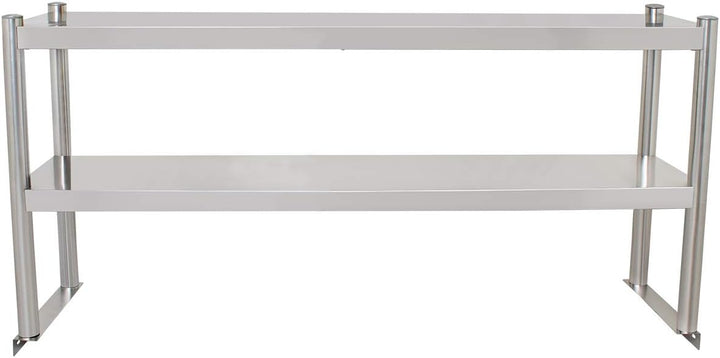 Beeketal 'BTA-120' Küchen Arbeitstisch Aufsatzboard 120 cm aus Edelstahl mit 2 Ablageflächern (Tragk