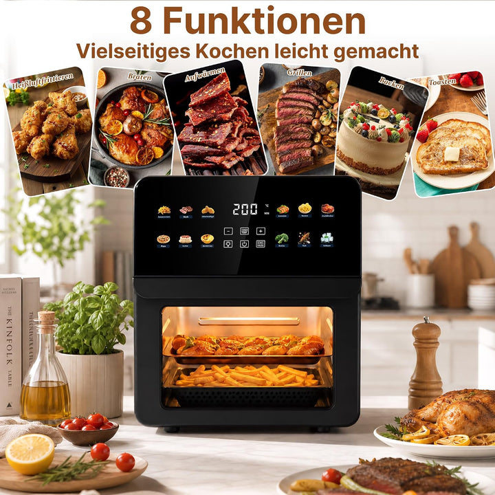 Heissluftfritteuse &amp; Mini-Backofen, 12-in-1, 1700 W, digital