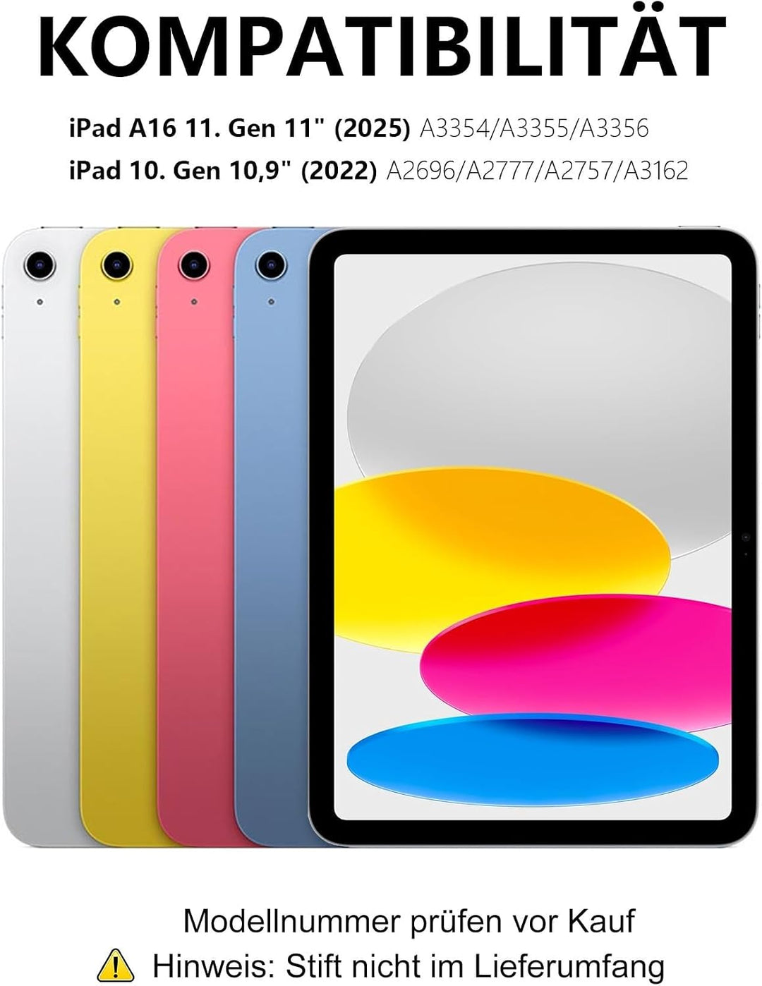 Für iPad A16 11. Gen &amp; 10. Gen Hülle mit Tastatur QWERTZ | Für iPad 11 Hülle mit Tastatur - Langer A