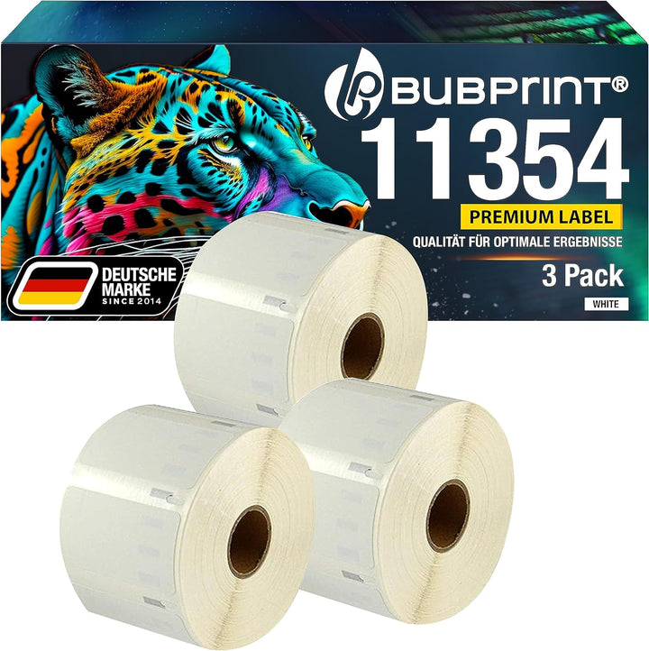 3 Etiketten kompatibel als Ersatz für Dymo 11354 S0722540 für Labelwriter 310 320 330 400 450 Duo Tw