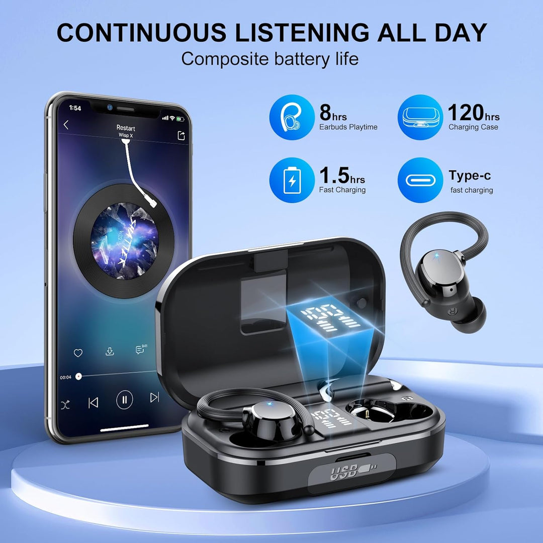 Bluetooth Kopfhörer Sport, Kopfhörer Kabellos Bluetooth 5.3 mit HD Mic, 120 Stunden Spielzeit Kopfhö