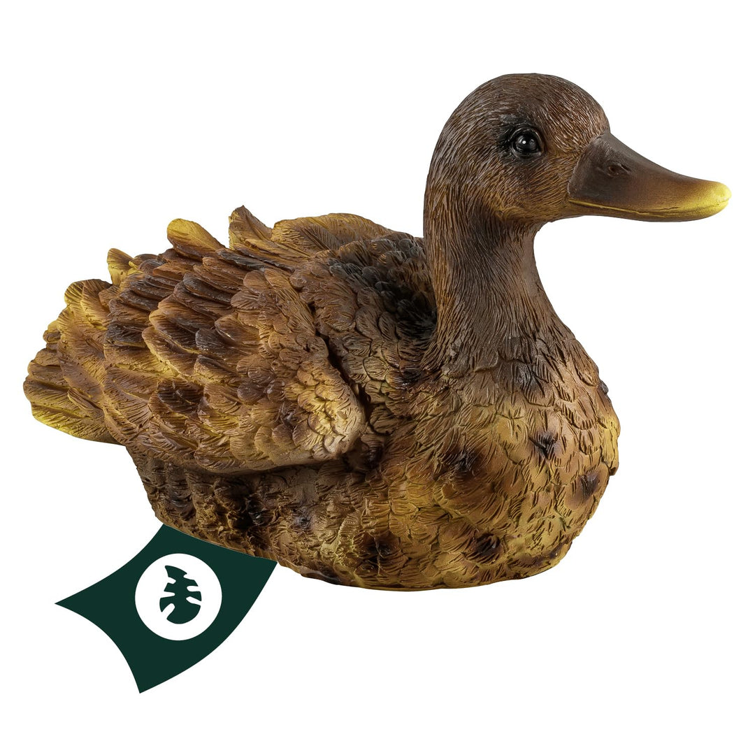 VERDOBA Gartendekoration Ente aus Kunstharz handbemalt - Gartenfiguren für aussen & Wintergarten Dek