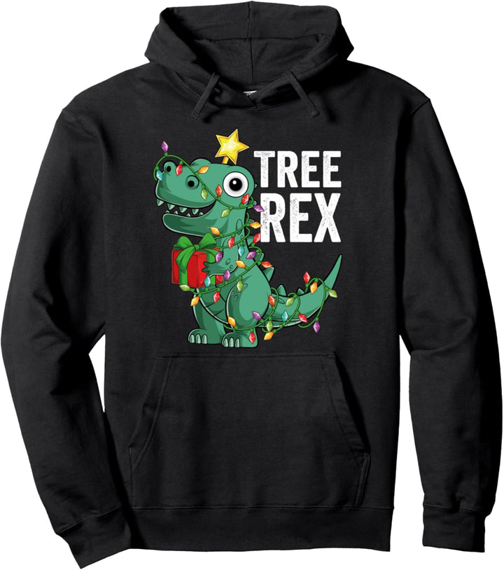 Kids Christmas Dinosaur Tree Rex Pajamas Toddler Boys Xmas Pullover Hoodie