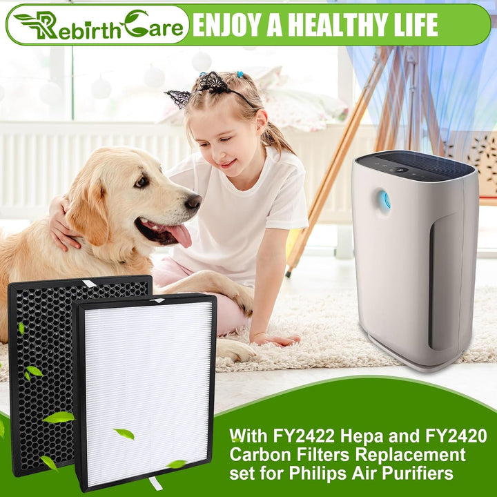 2er Filter Set für Philips Luftreiniger FY2420/30, AC2882, AC2887, AC2889 & AC3829, Serie 2000 und 3