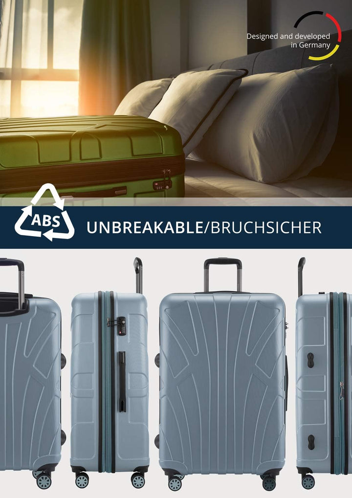 suitline - Grosser Hartschalen-Koffer Koffer Trolley Rollkoffer XL Reisekoffer, TSA, 76 cm, ca. 96-1