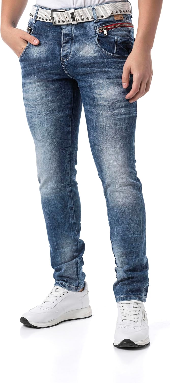 Cipo & Baxx Herren Jeans | Modernes Denim | Markante Details | Vielseitig kombinierbar für Freizeit