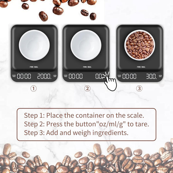OBEST Digitale Mini Kaffeewaage mit Timer,Wiederaufladbare Espressowaage,3kg/0,1g Hochpräzise Elektr