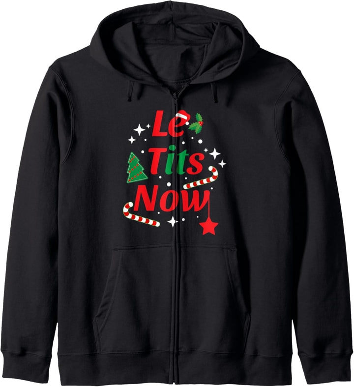 Le Tits Now Lustiger Weihnachtsschnee Kapuzenjacke