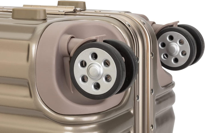 Travelhouse London Koffer Gold S-55cm, L-55cm · 2er-Set · Alu-Rahmen · Polykarbonat Hartschale · Han