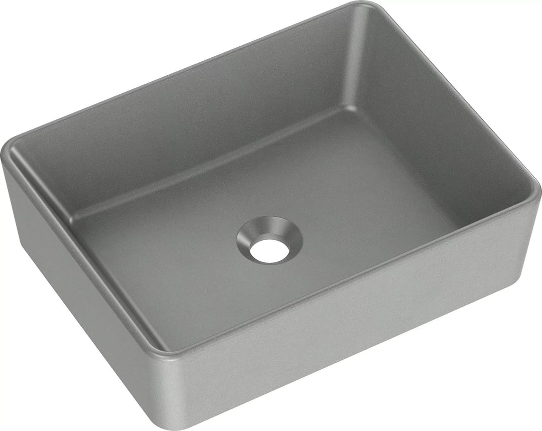 VBChome Badmöbel 50 cm Weiss Granit Aufsatzwaschbecken 48x37 cm Granit Aufsatzwaschtisch mit Waschbe