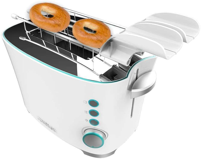 Cecotec Vertikaler Toaster Toast&Taste Double W, 650W, Doppelter Breitschlitz für 2 Toasts, Leichte