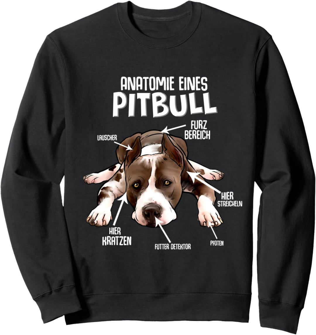 Pitbull Terrier Hund Hunderasse Damen Herren Sweatshirt