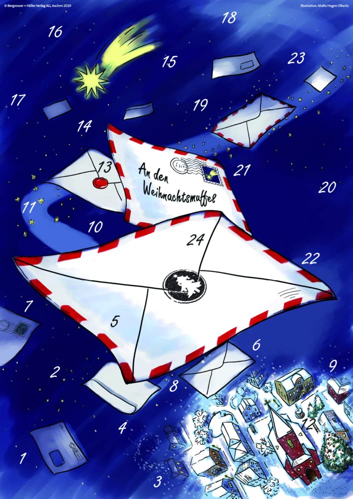 Briefe an den Weihnachtsmuffel: Fensterbild-Adventskalender mit Begleitheft, Kalender