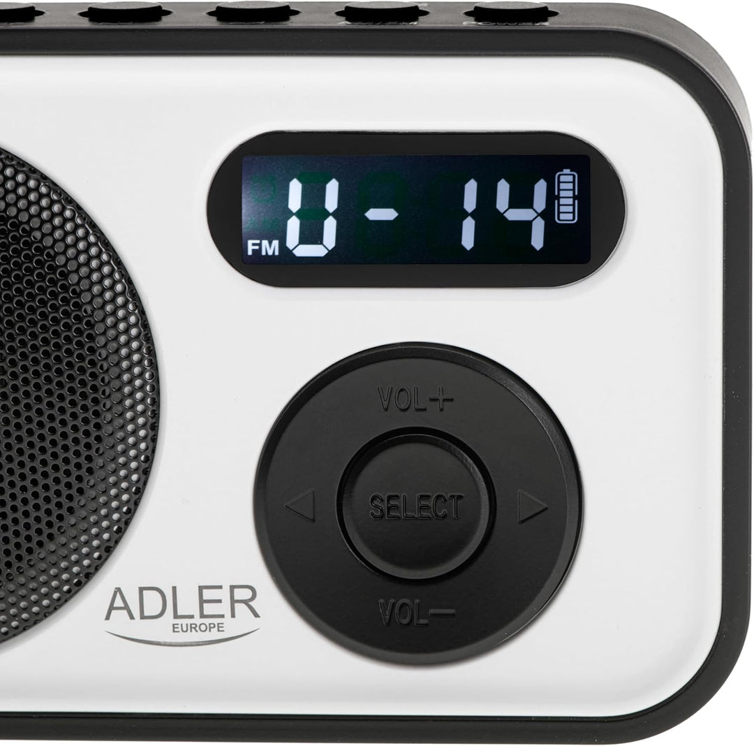Adler Tragbares Digitalradio, AM/FM AD 1907, LCD-Display, Teleskopantenne, Speicher für 40 Sender, a