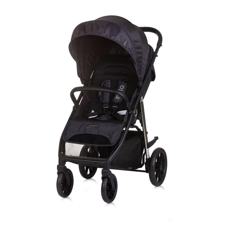 Chipolino Kinderwagen Buggy Insta, Fussabdeckung, Federung, Korb, Gurt, klappbar schwarz, schwarz
