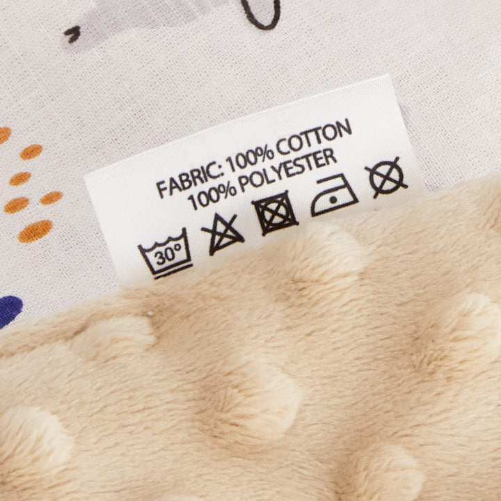 Medi Partners Babydecke Krabbeldecke mit Kissen 100% Baumwolle Minky Kinderdecke gross zweiseitig 75