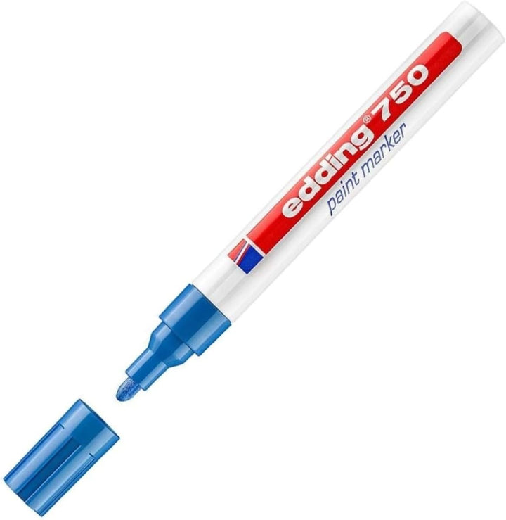 edding 750 Lackmarker - blau - 10 Stifte - Rundspitze 2-4 mm - Lackstift zur Markierung und Beschrif