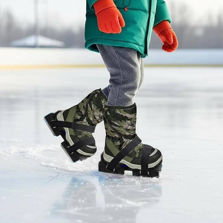 Jorzer 1 Paar Kleinkind-Schlittschuhe, verstellbare Kinder-Schlittschuhe mit starker Gürtelschnalle