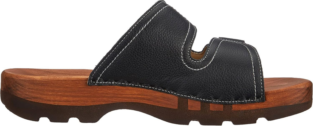Woody Herren Roman Holzschuh, schwarz, 47 EU