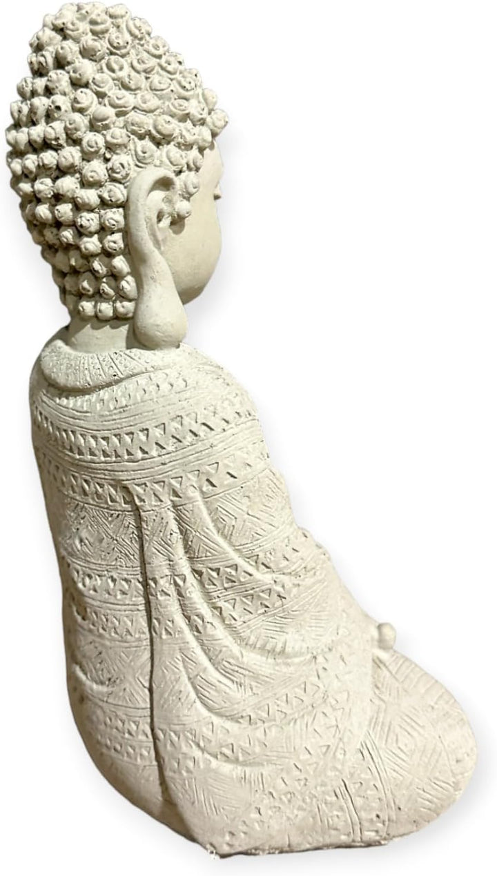 OriginalPaul Skulp & Betondesign Frostsichere sitzende Buddha Steinfigur - Handgefertigt in Deutschl