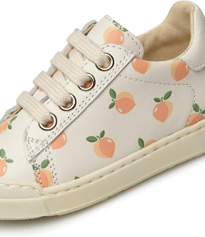 Naturino Eindhoven Zip-Sneakers aus Leder mit Apricot-Print 32 EU Creme Weiss, 32 EU Creme Weiss