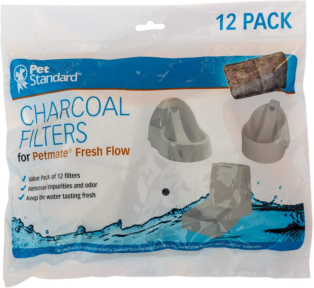 PET STANDARD PetStandard Filter für Petmate Fresh Flow Haustierbrunnen (12 Stück) grau, grau