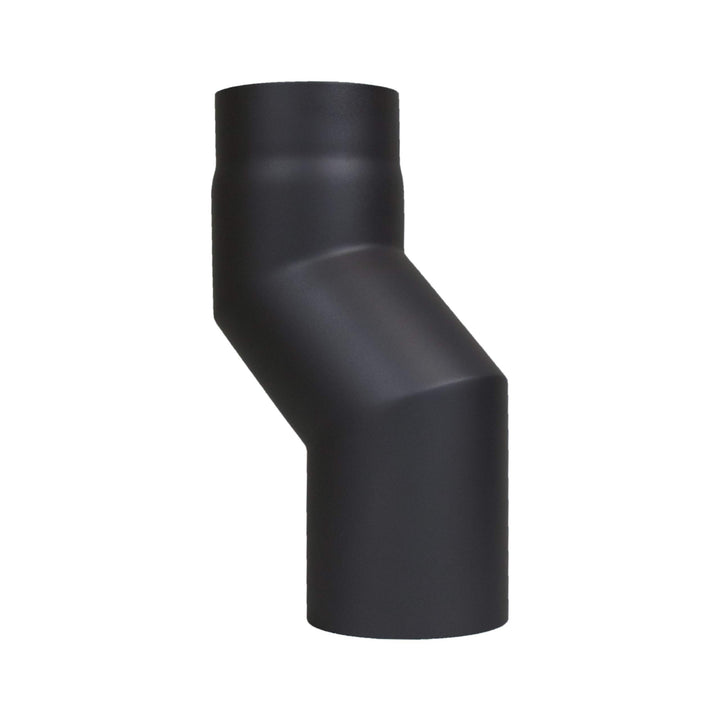 LANZZAS Ofenrohr Stufenbogen mit 80 mm Versatz, im Durchmesser, DN Ø 120 mm, Farbe: schwarz-metallic