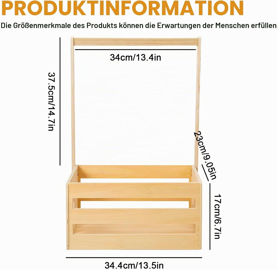 Holz Babyparty Kiste Kleiderschrank mit Griff, Kinder Kleiderbügel Praktische Baby -Aufbewahrungskis