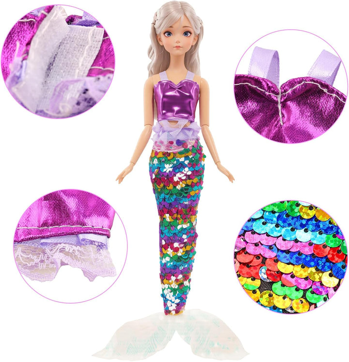 Miunana 10 Puppenkleidung Puppen Kleidung 5 Badeanzug Bikini 4 Meerjungfrau Schwimmbekleidung 1 Bade