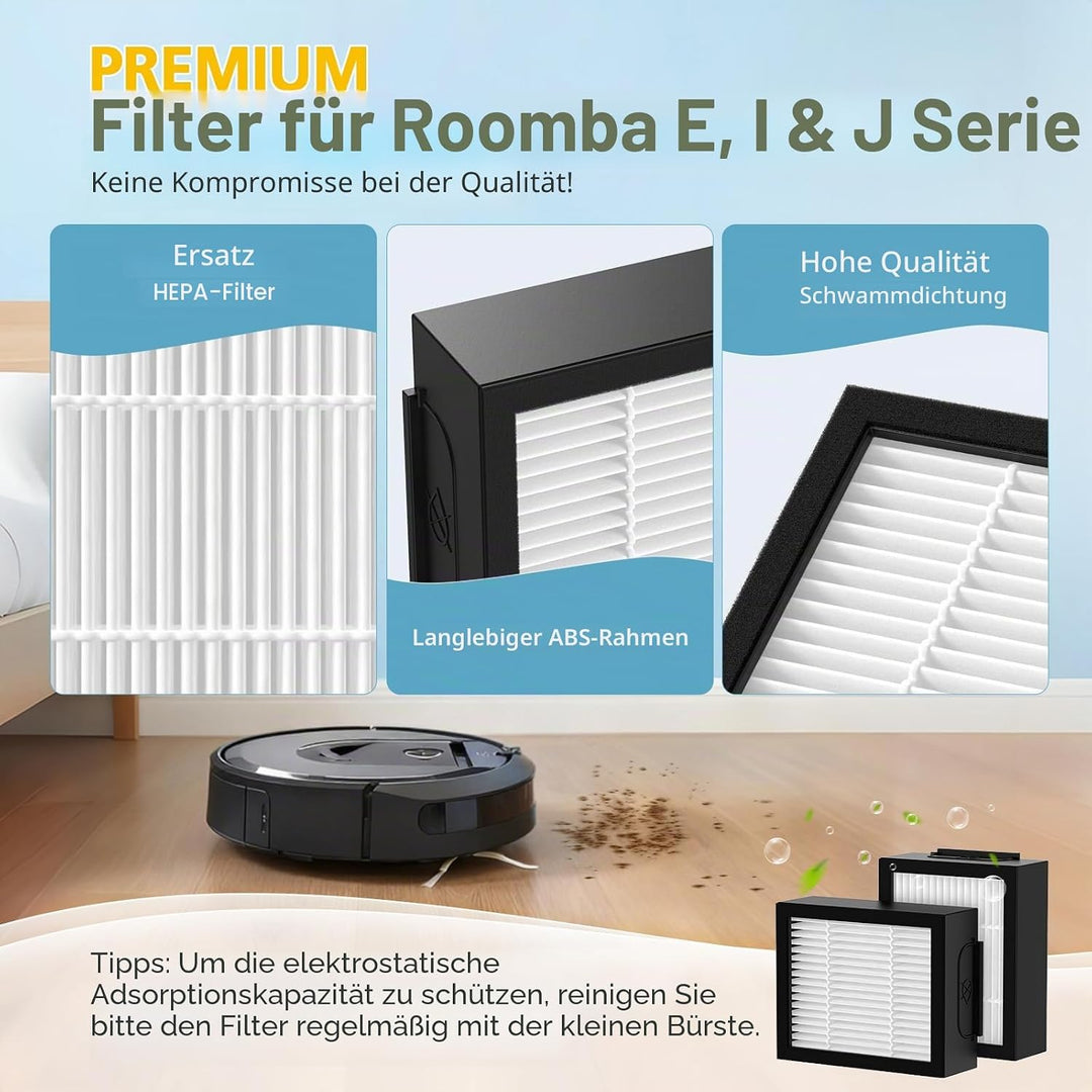 12pcs Ersatzfilter für iRobot Roomba e, i und j Serie i7 i7+ j7 j7+/Plus i3 i3+ i4 i4+ i6 i6+ i8 i8+