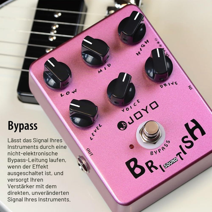 JOYO Overdrive British Rock Amp Simulator Pedal Brit-Rock Era Bluesbreaker Overload für E-Gitarren-E