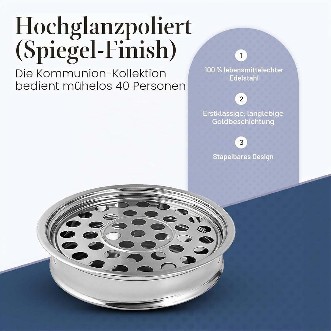 Communion Ware Serviertablett "A Holy Wine" – Edelstahl (Silber/Spiegel), Silber