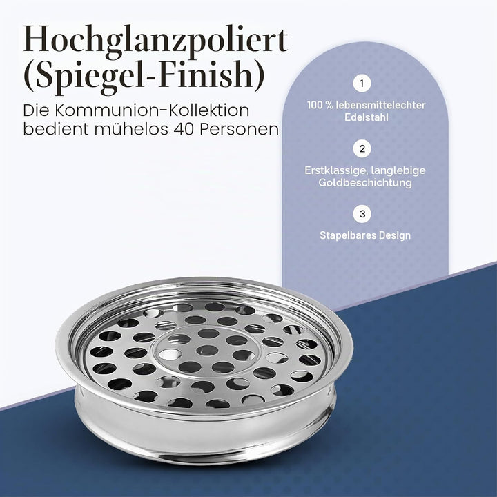 Communion Ware Serviertablett "A Holy Wine" – Edelstahl (Silber/Spiegel), Silber