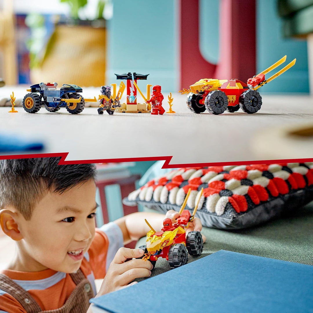LEGO NINJAGO Verfolgungsjagd Set mit Kais Flitzer und Ras&