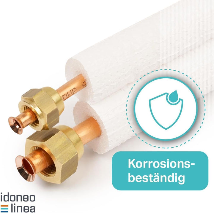 Idoneo Linea 1/4" + 1/2" vorisoliert Kältemittelleitung Kupferrohr Rolle Kupferrohre Kühlsysteme 180