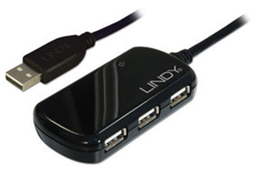 LINDY 42781 - USB 2.0 Aktiv-Verlängerung Pro 8m inklusive 4 Port USB-Hub
