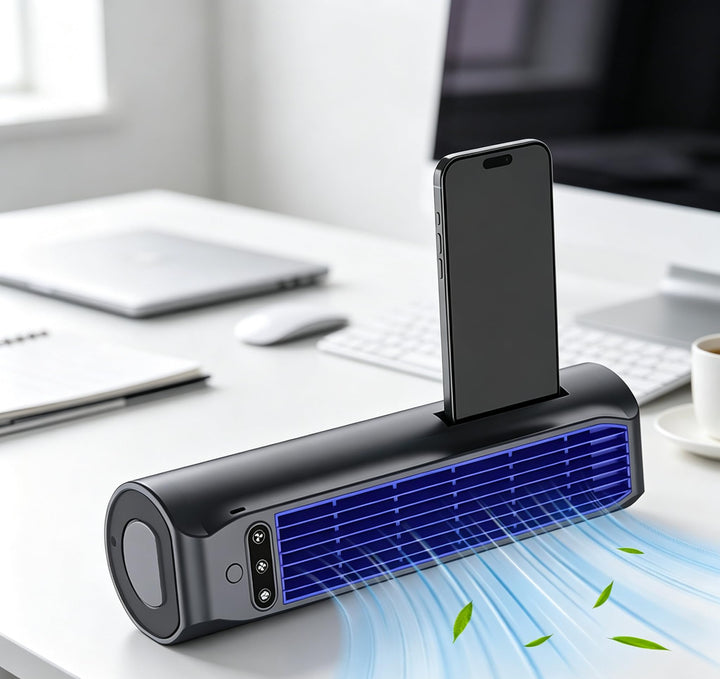 2000 mAh Akku Camping Ventilator, Tragbare Tischventilator Leise USB Ventilator für Büro, Reisen, Kü