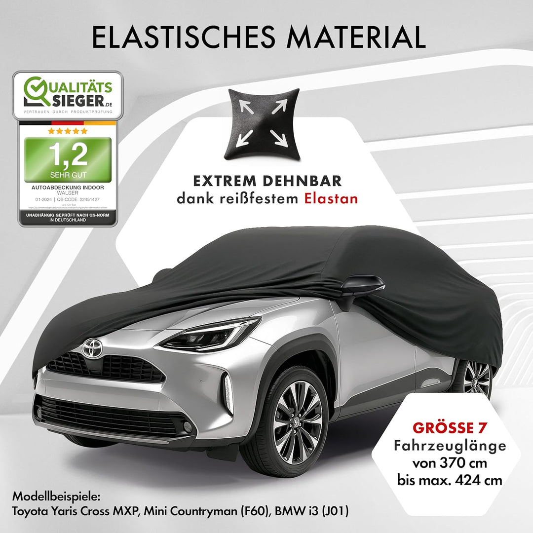 WALSER Premium Abdeckung Auto Indoor Stretch Plus Qualitätssieger Sehr Gut* Autoabdeckung Winter Aut