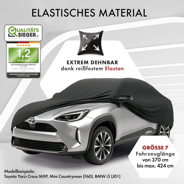WALSER Premium Abdeckung Auto Indoor Stretch Plus Qualitätssieger Sehr Gut* Autoabdeckung Winter Aut