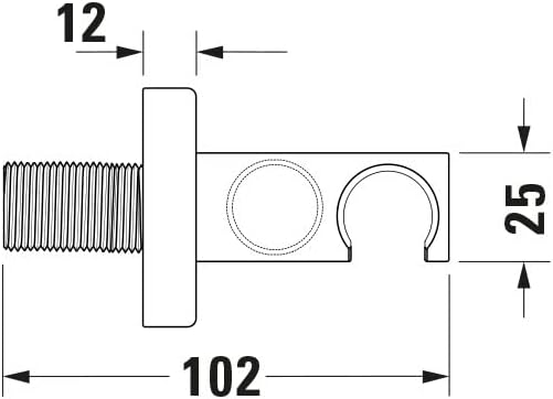 Duravit Universal Wandanschlussbogen, Schlauchanschluss inkl. Brausehalterung, Brauseanschlussbogen