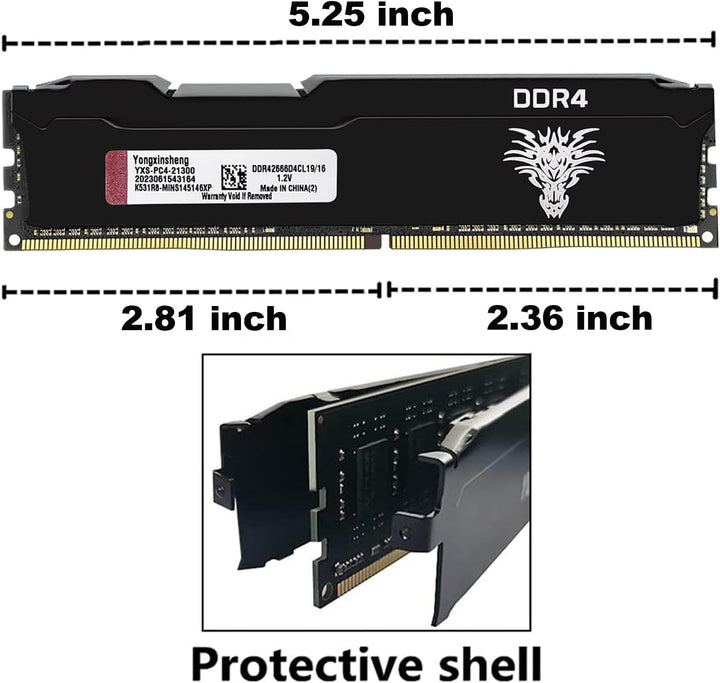DDR4 2666MHz 64GB Kit (16GBx4) Desktop RAM PC4-21300 UDIMM Non-ECC Unbuffered 1.2V 288-Pin CL19 PC C