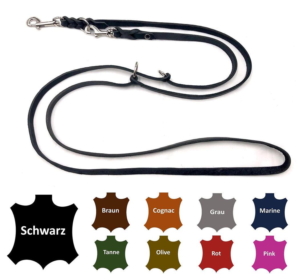 Hundeleine Fettleder kleine Hunde/grosse Hunde 2m / 2,40m / 2,80m / 3,50m / 5m Doppelleine verstellb