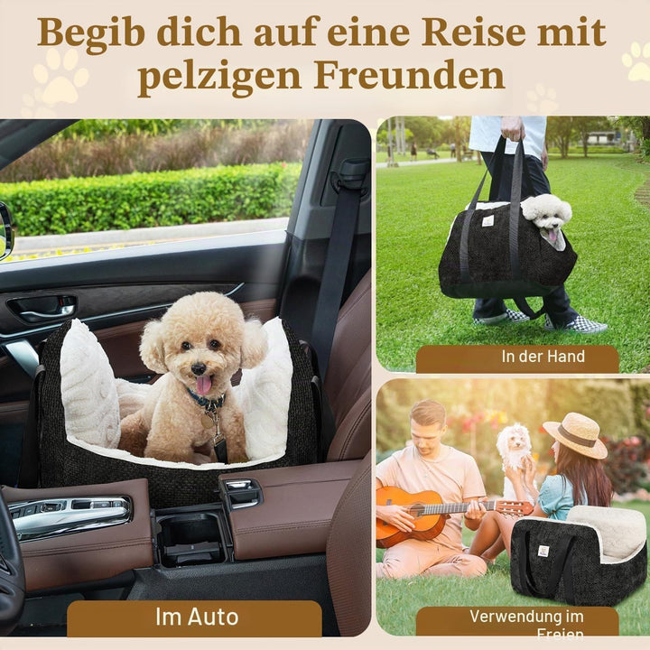 Pawaboo Hund Autositz, Hund Booster Autositz für Klein Hunde, Welpensitz für Auto mit Fest Schnalle