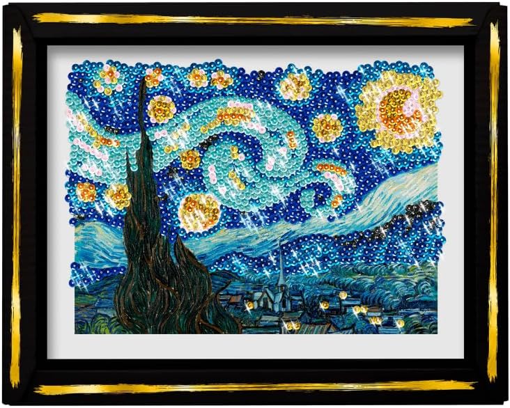 Lansay - COLLECTION SEQUINS - Die Sternennacht - Van Gogh - Gestalte ein glitzerndes Sequin-Bild von