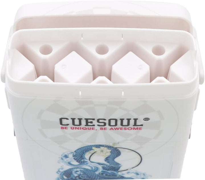 CUESOUL ANTIE Hard Dart Case, Hält 6 Steeldarts/Soft Tip Darts und zusätzliches Zubehör, mit Vier my