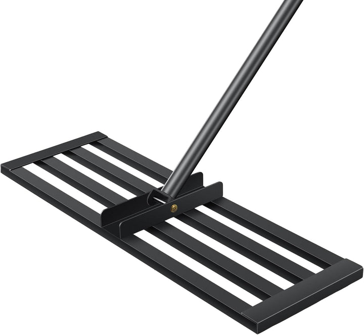 TEOV Rasenrakel Edelstahl, [100x25cm] Rasen-Nivellierungsrechen, Optimierte Gewindeverbindung gegen