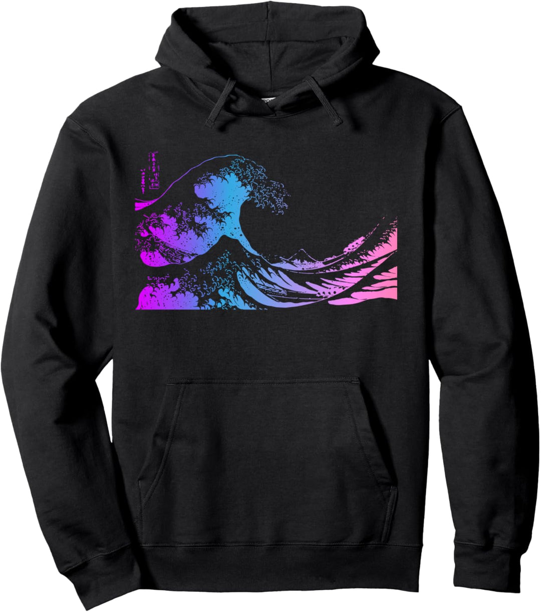 Kanagawa Harajuku 80er 90er Jahre Retro Vaporwave Otaku Pullover Hoodie