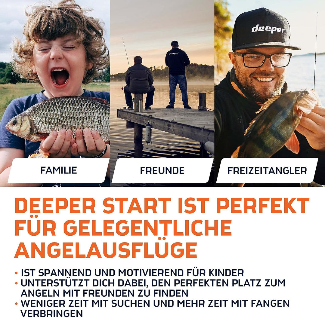 Deeper START smart Fischfinder - leichter kabelloser W-LAN Fischfinder für Ufer Angler