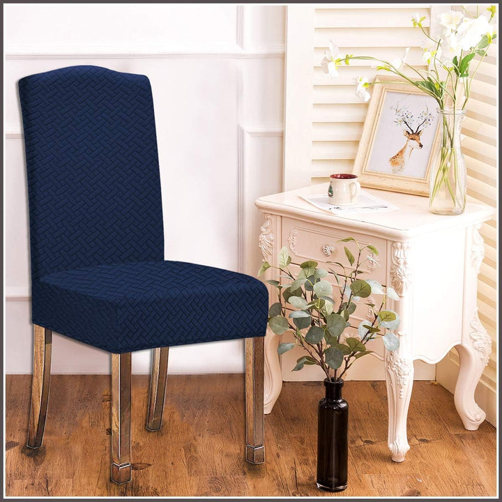KELUINA Stretch wasserdichte Jacquard mit langem Gitter Esszimmer Stuhlhussen Home Decor, Stuhlhusse
