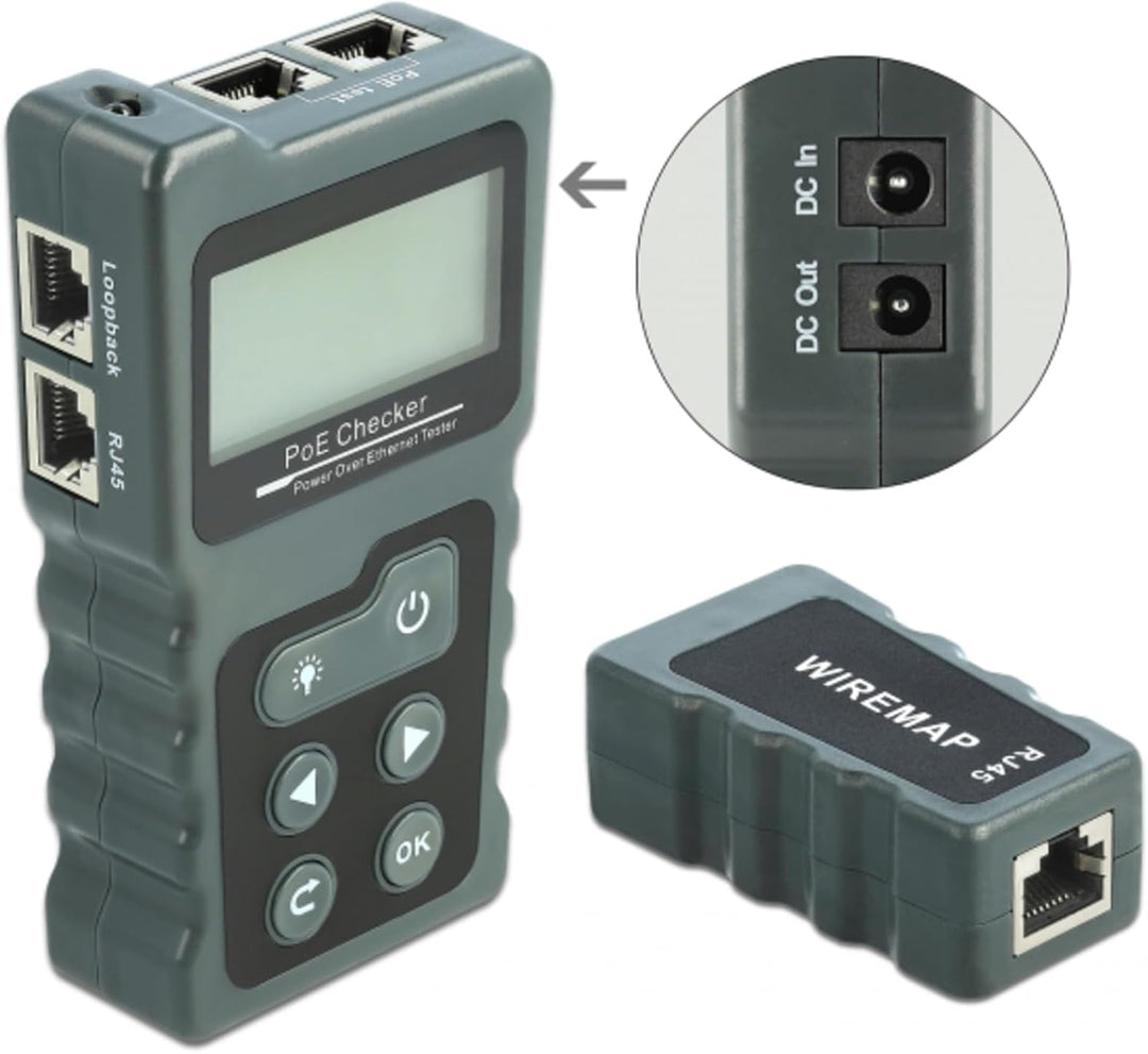 Delock LCD Kabeltester RJ45 / PoE/DC